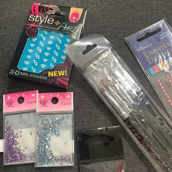 New Nail Art Decorations Stickers Jewels Tools Bundle - Picture 5 of 5
